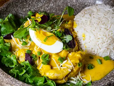 Ají de Gallina o Langostinos